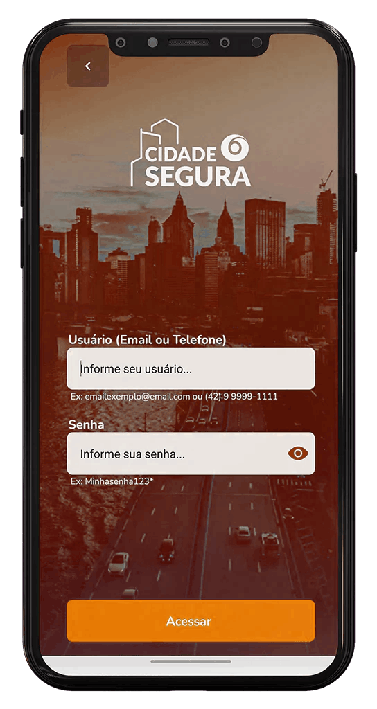 tela de login